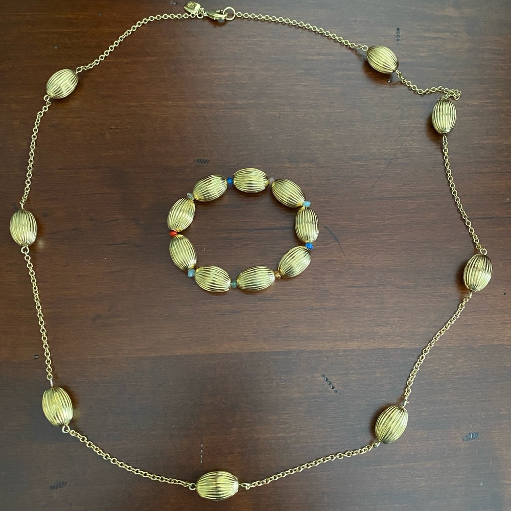 Ralph Lauren Gold Necklace and Bracelet Set